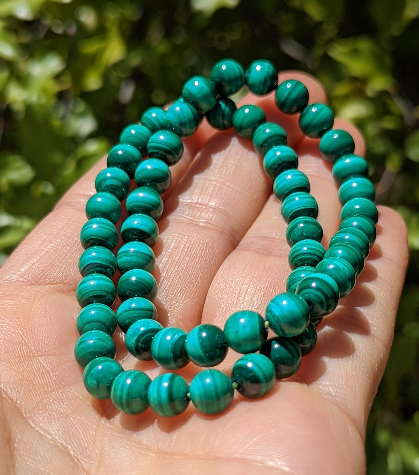 Malachite Bead Bracelets 6mm Small