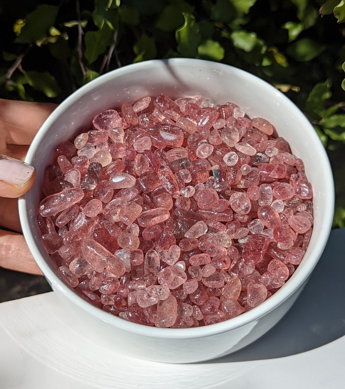 Strawberry Quartz Crystal Chips High Quality