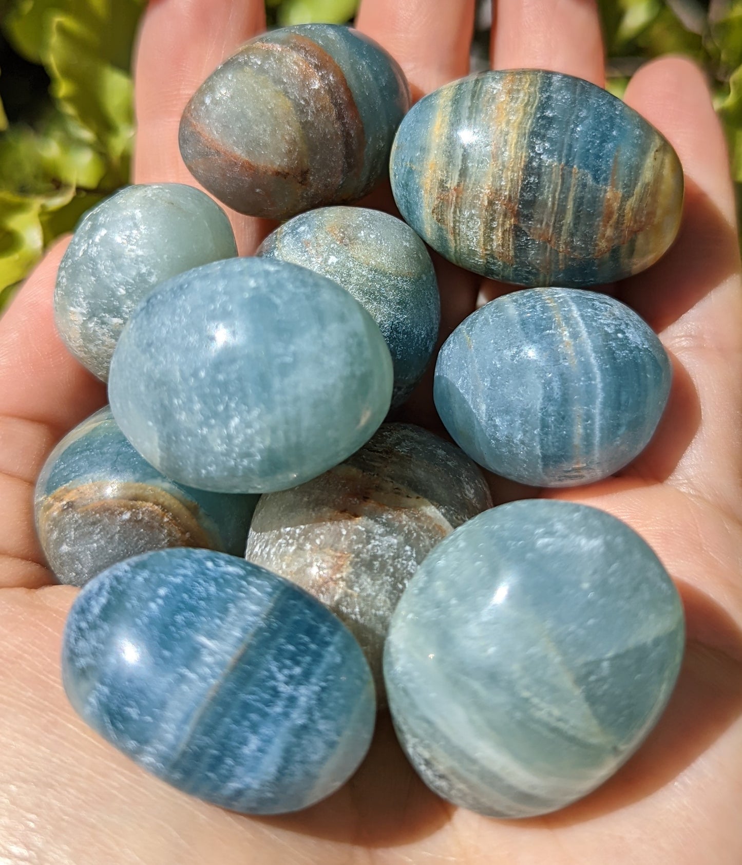 Blue Onyx Egg Tumbles