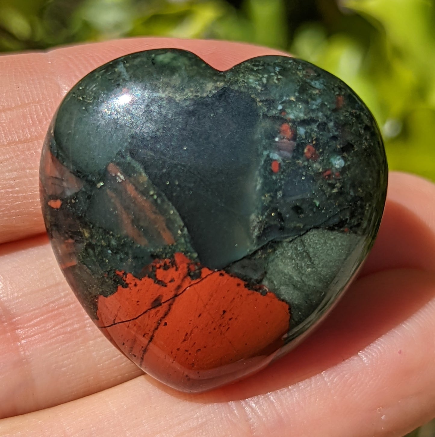 Bloodstone Jasper Heart