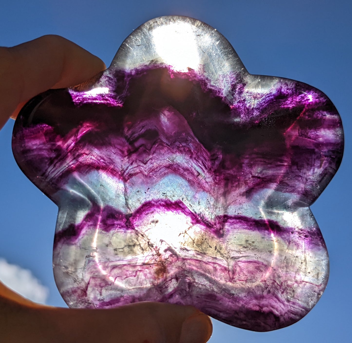 Rainbow Fluorite Flower Bowl