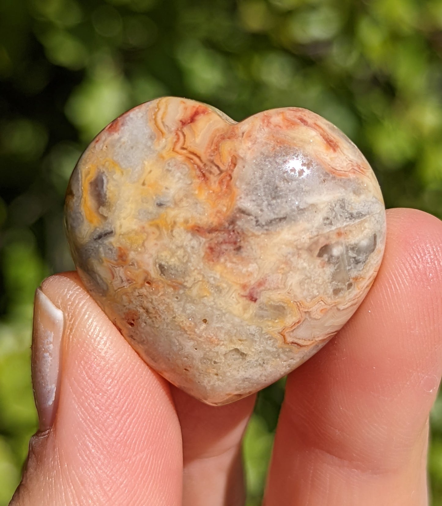 Crazy Lace Agate Heart