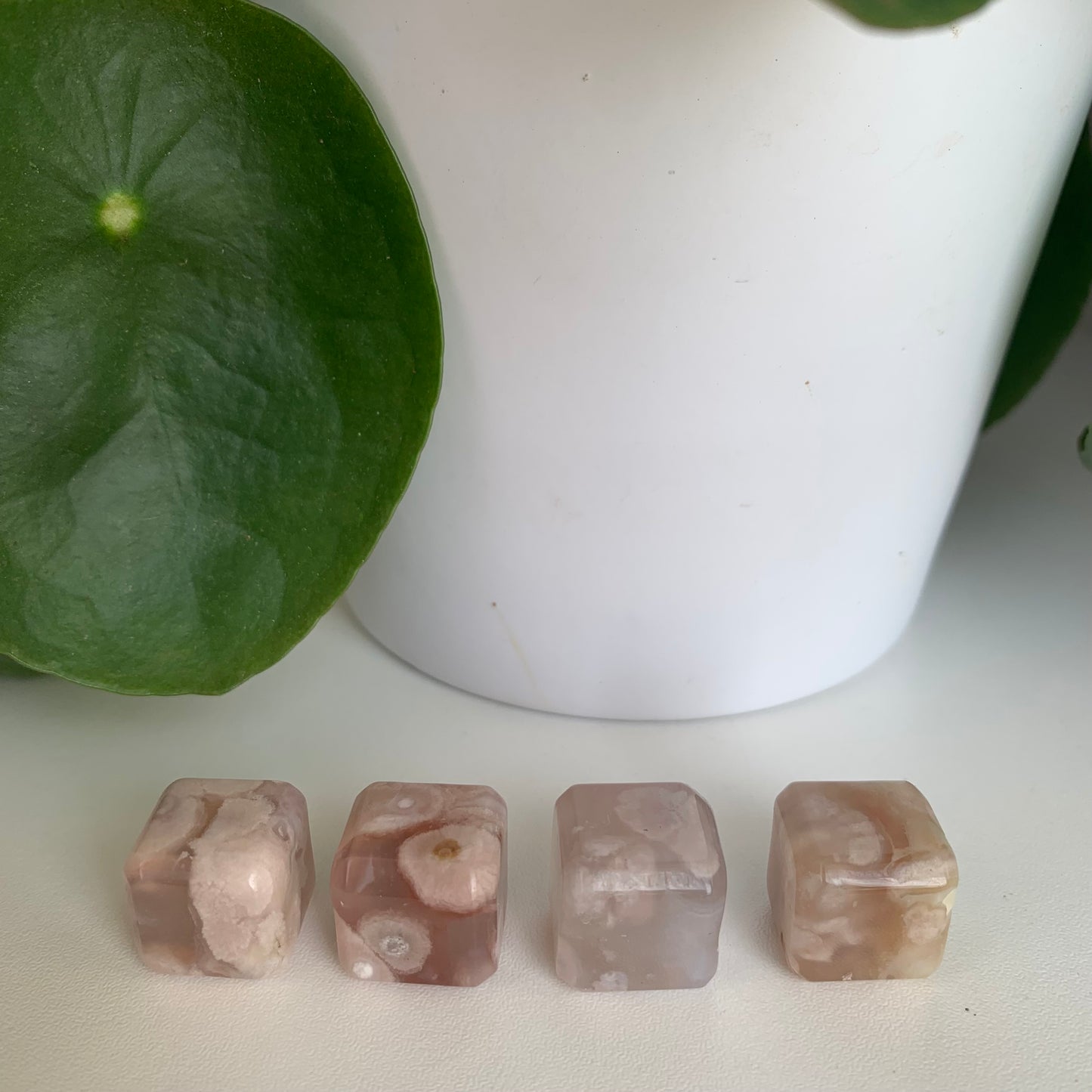 Flower Agate Cube Tumbles