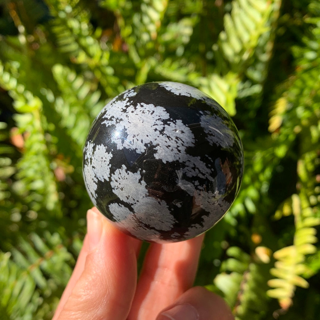 Snowflake Obsidian Sphere