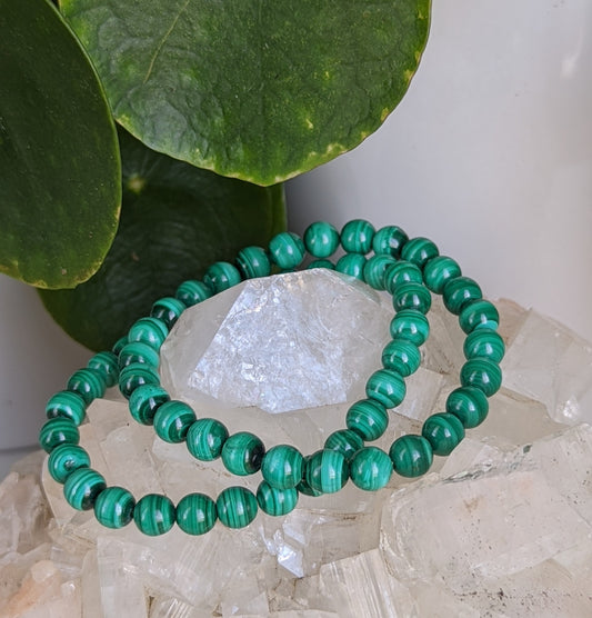 Malachite Bead Bracelets 6mm Small