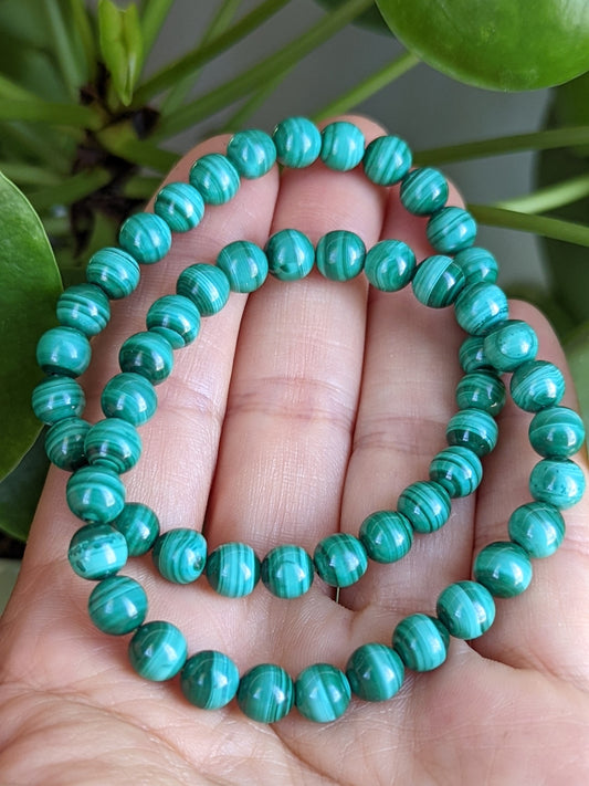 Malachite Bead Bracelets 6mm Small