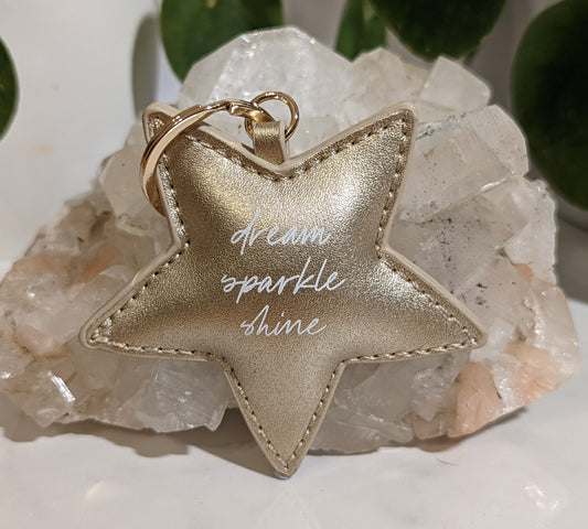 Star Affirmation Key Chain - Dream Sparkle Shine