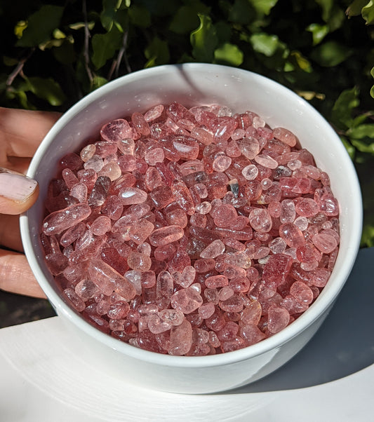 Strawberry Quartz Crystal Chips High Quality