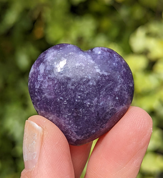 Dark Lepidolite Heart