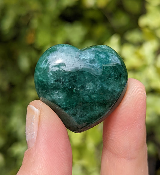Green Strawberry Quartz Hearts