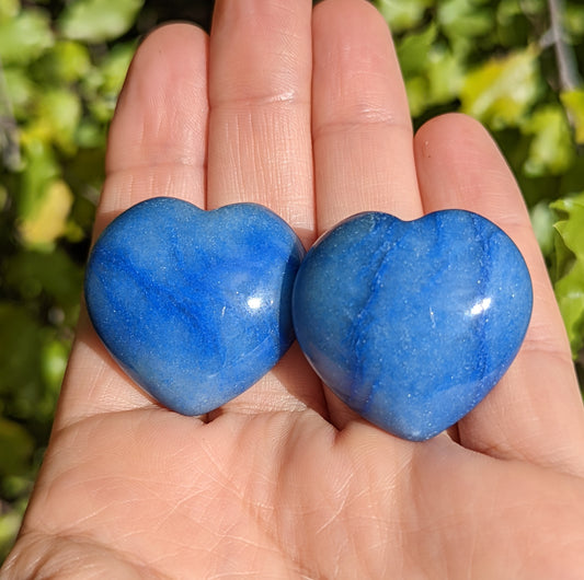 Blue Aventurine Hearts