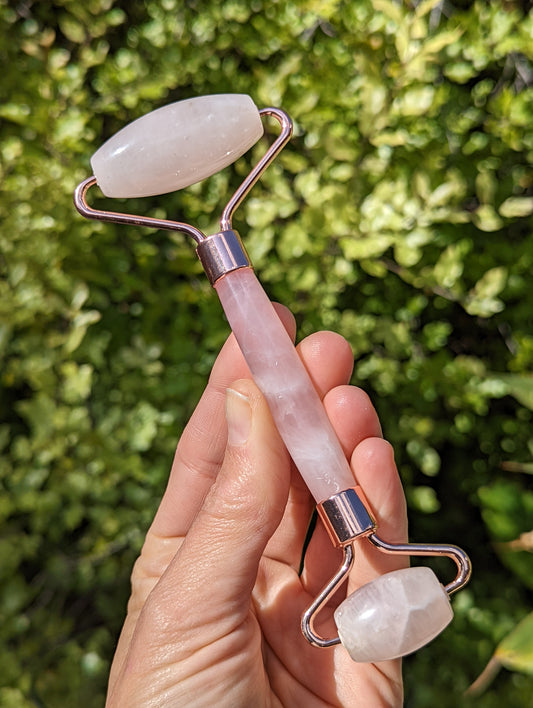 Rose Quartz Rose Gold Facial Roller