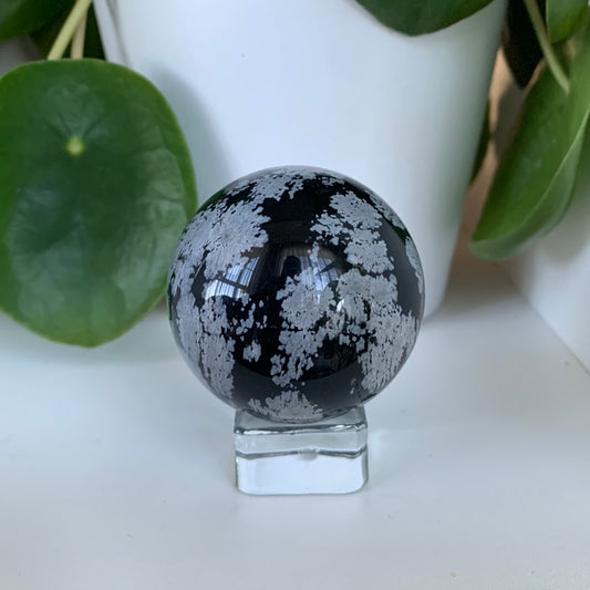 Snowflake Obsidian Sphere