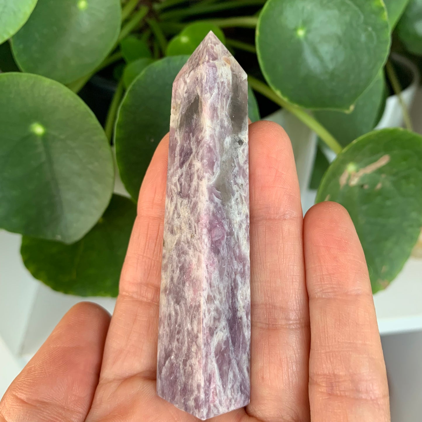 Plum Blossom Tourmaline Obelisk