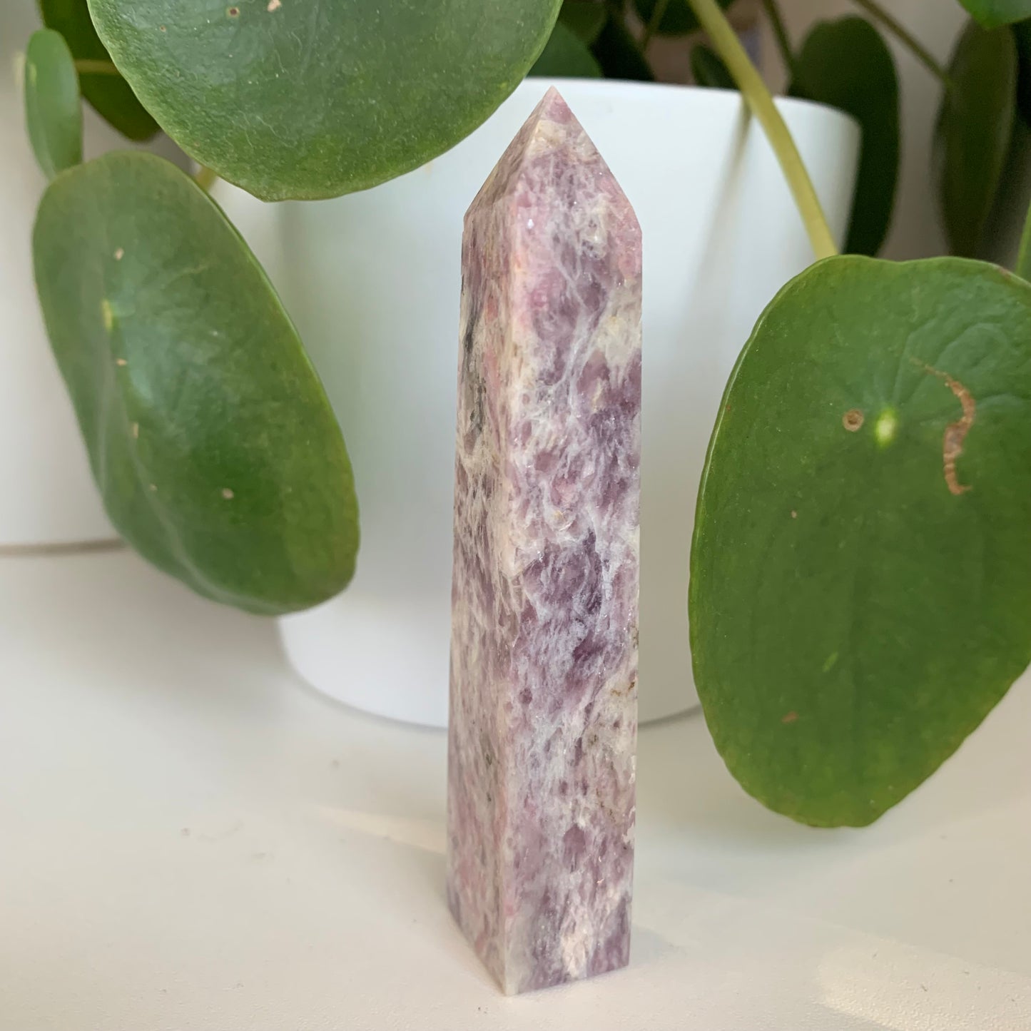 Plum Blossom Tourmaline Obelisk