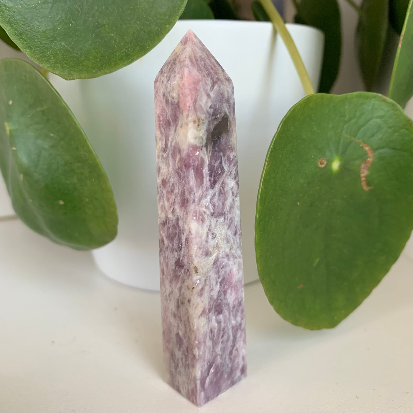 Plum Blossom Tourmaline Obelisk