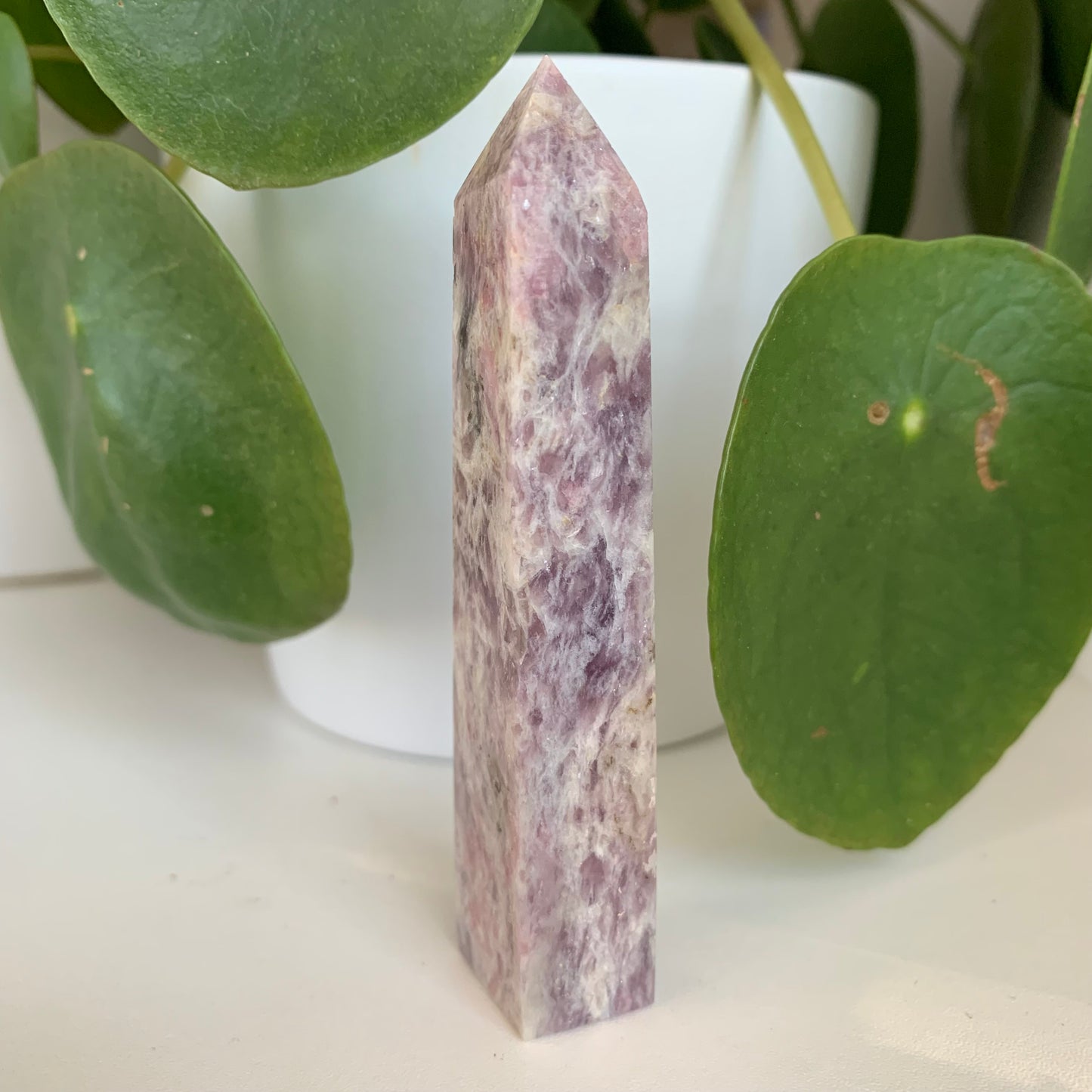 Plum Blossom Tourmaline Obelisk