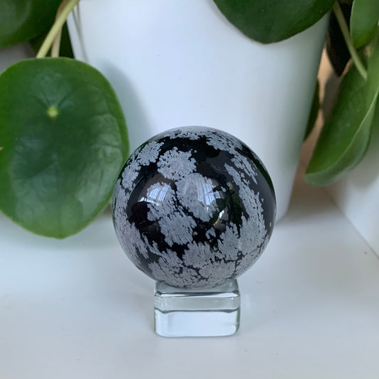 Snowflake Obsidian Sphere