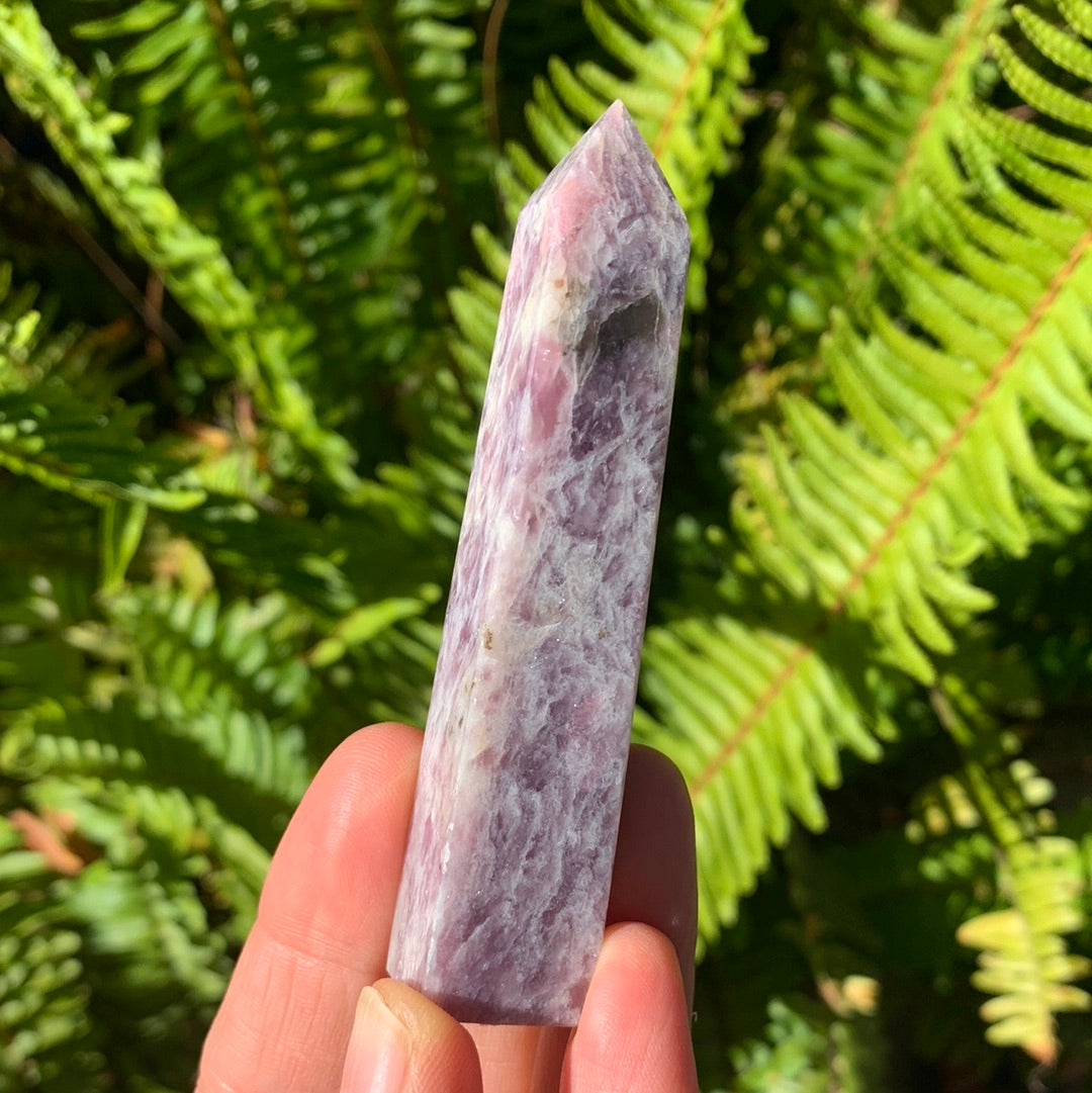 Plum Blossom Tourmaline Obelisk