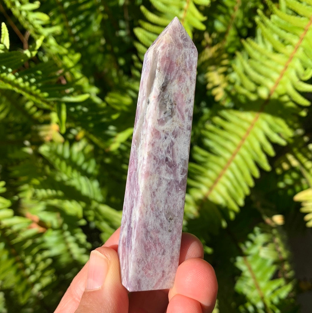 Plum Blossom Tourmaline Obelisk